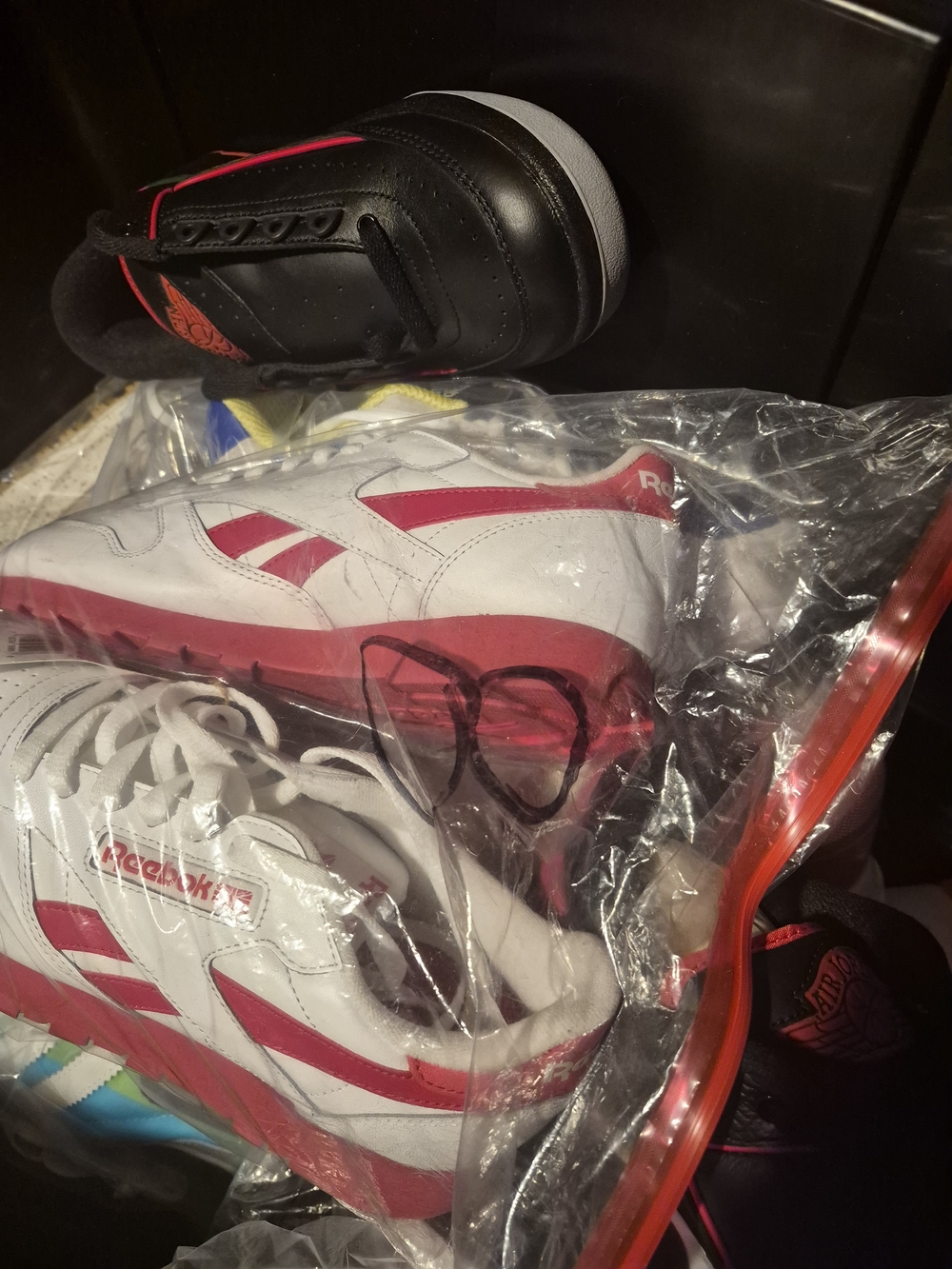 Reebok White & Red Retro Running Sneakers
